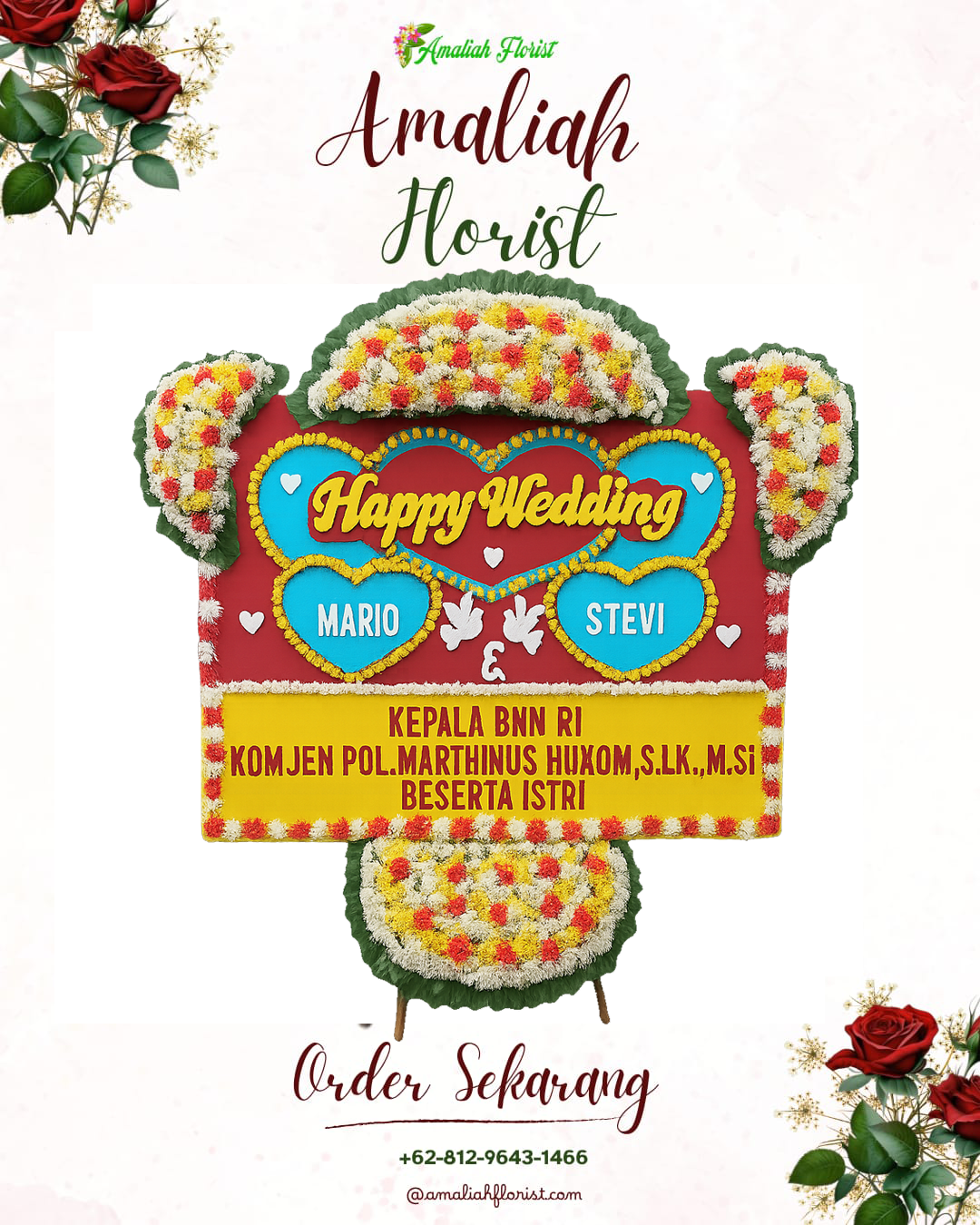 Papan Bunga Pernikahan Sigi